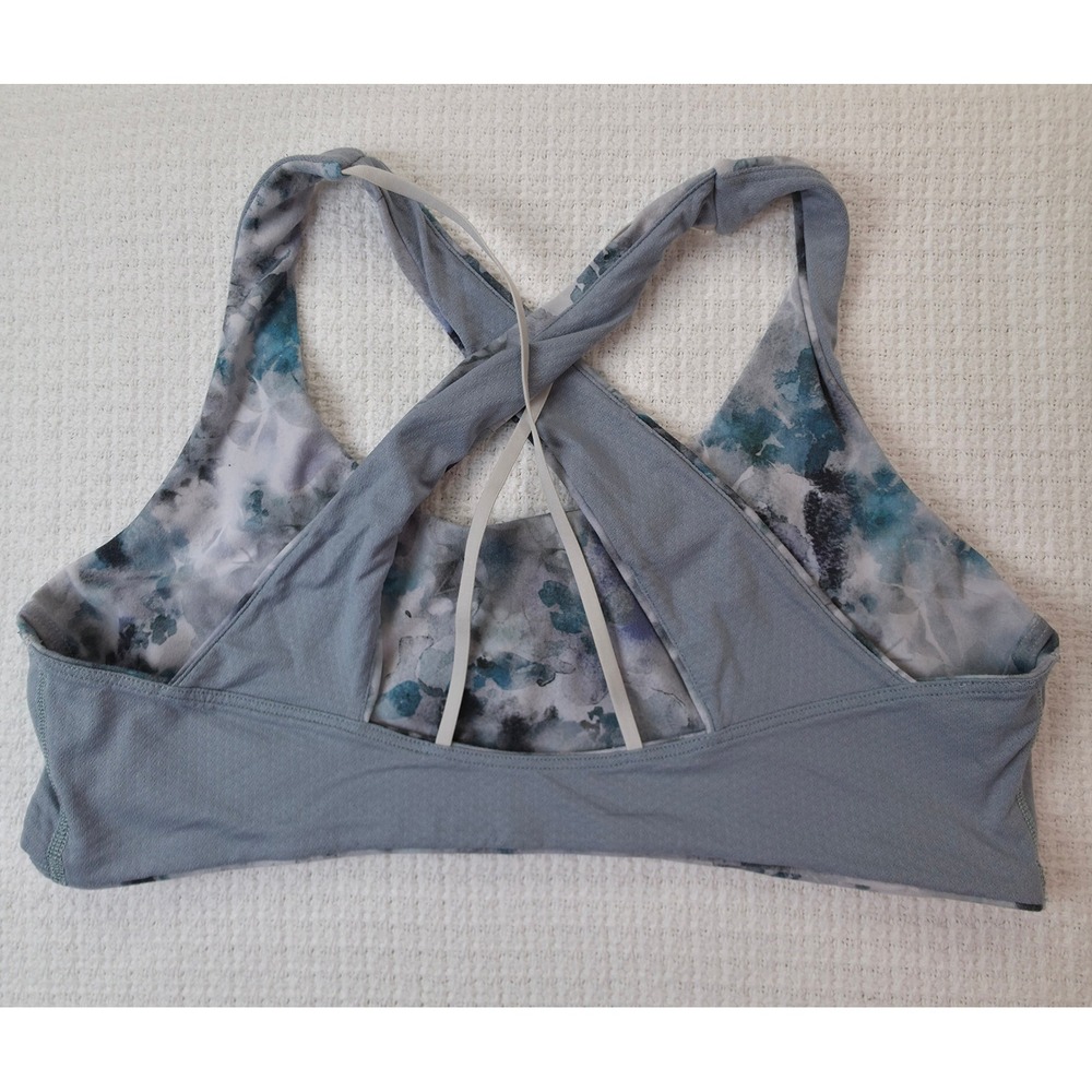 Lululemon Free To Be Wild Bra Womens Blue Floral Strappy Back Yoga No tag - Picture 6 of 7